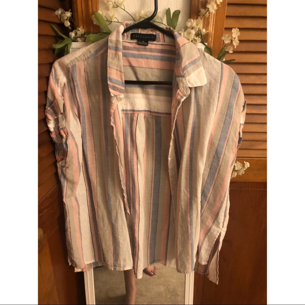 Pastel Button Up Cover Up